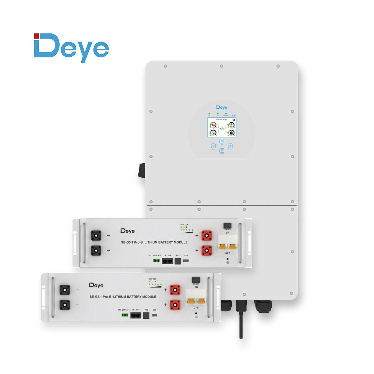 Комплект резервного живлення - DEYE інвертор 3 фазний SG04LP3 12 кВт, DEYE батарея 2шт SE - G5.1 Pro - B 5.12 кВт⋅год - BRAM Energy