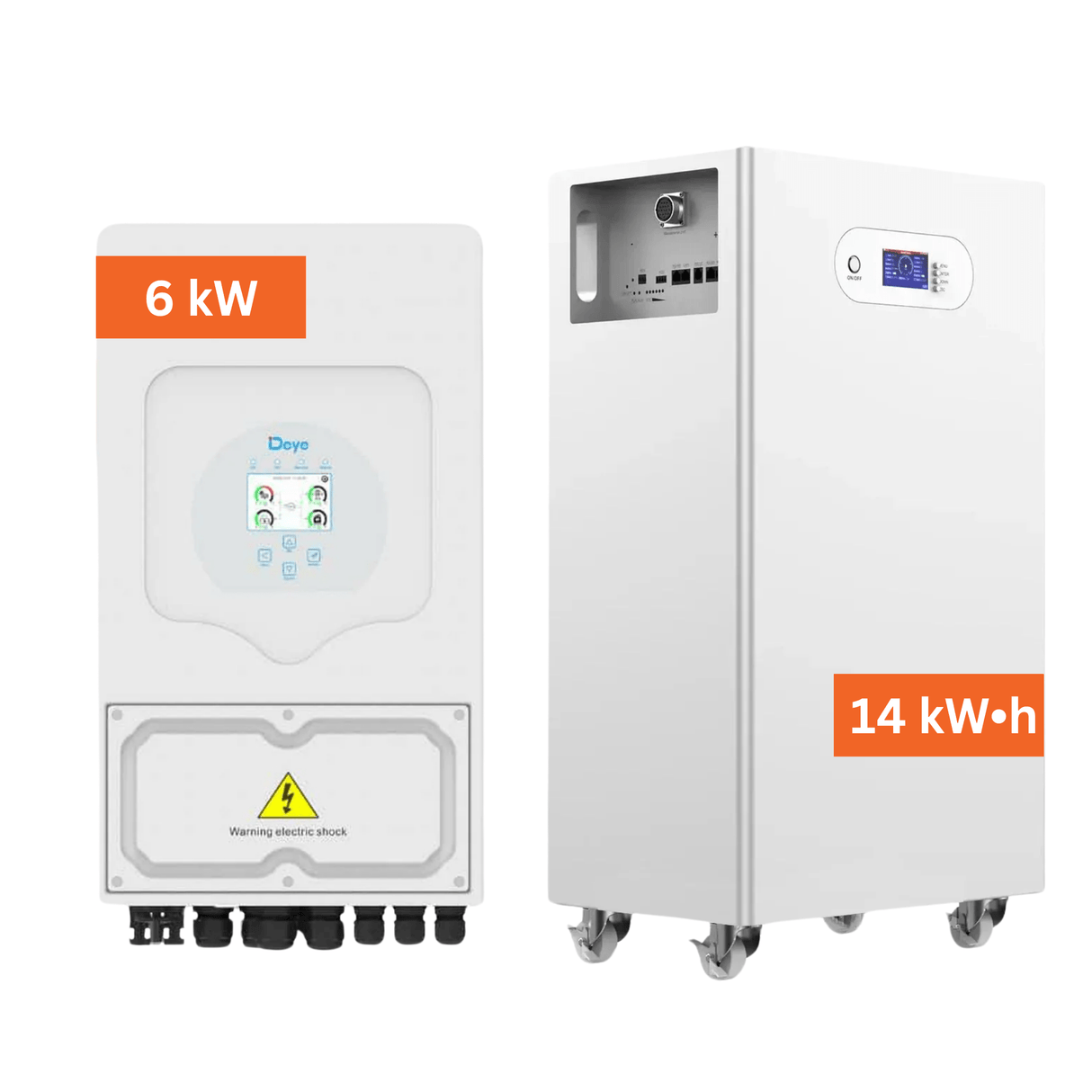 Комплект резервного живлення - Deye SUN - 6K - SG03LP1 - EU, Батарея акумуляторна LiFePO4 14 кВт⋅год 51.2v - BRAM Energy